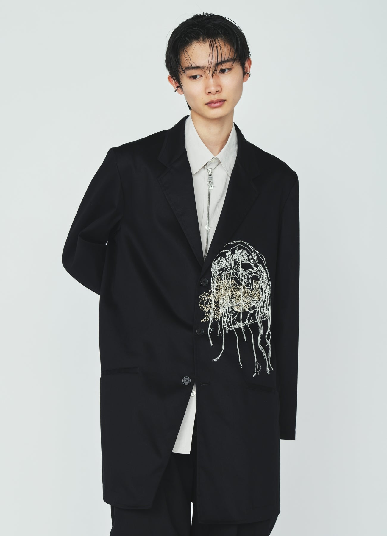 COTTON TWILL SKULL EMBROIDERY JACKET – THE SHOP YOHJI YAMAMOTO