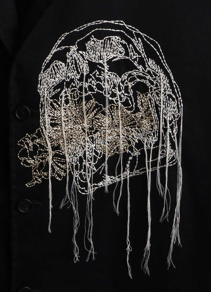 COTTON TWILL SKULL EMBROIDERY JACKET