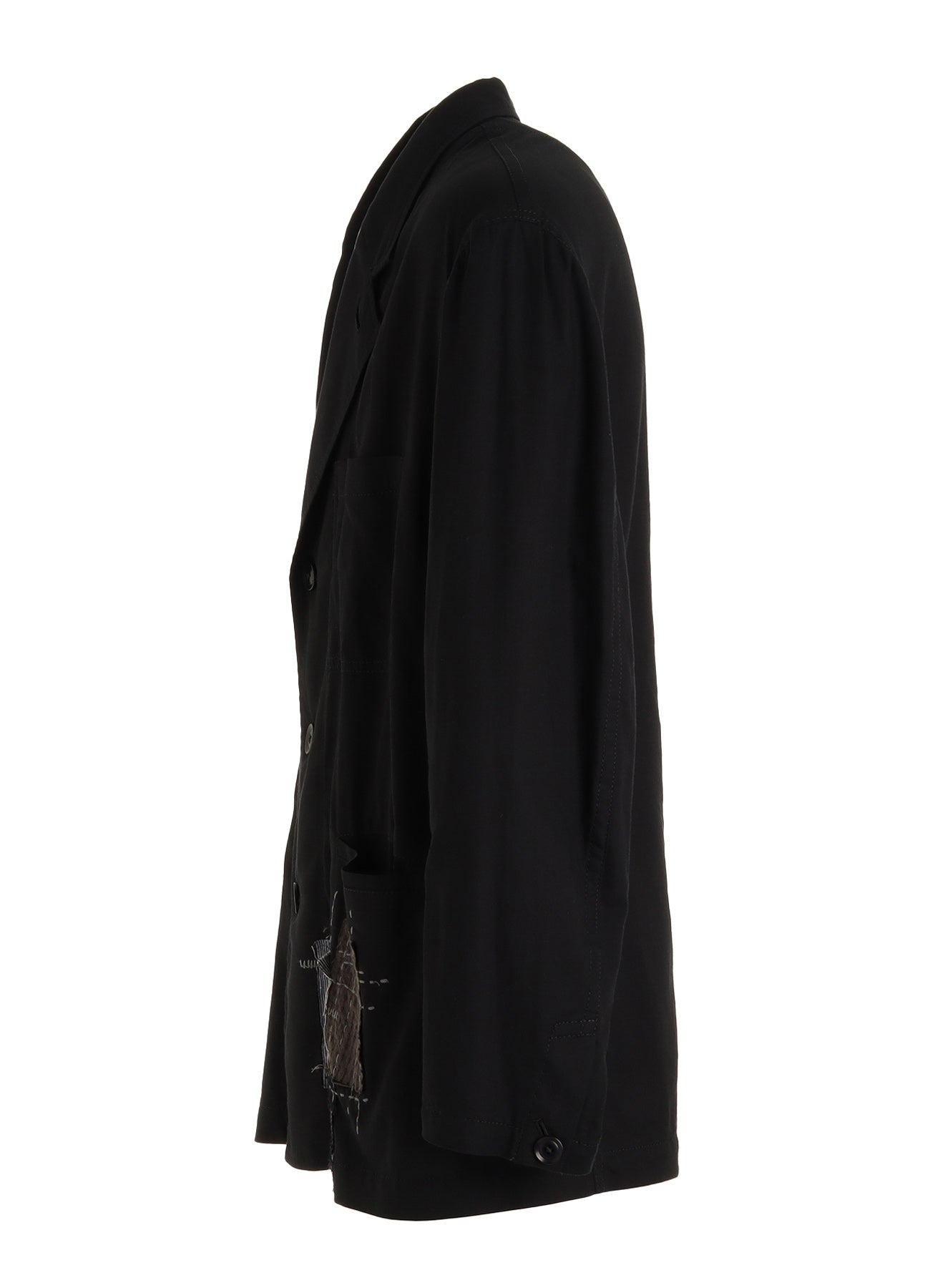ORGANIC COTTON WASHER ASYMMETRIC SASHIKO EMBROIDERY JACKET