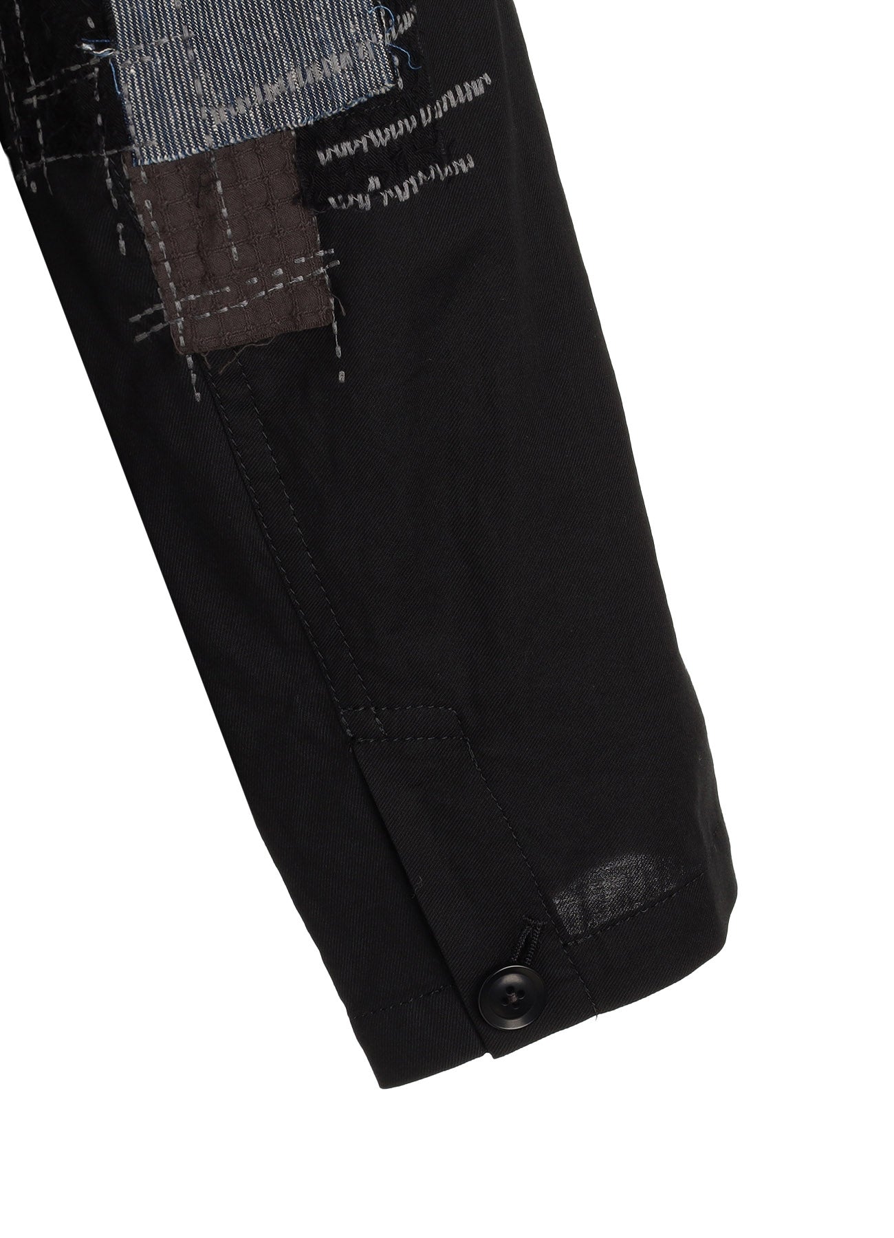 ORGANIC COTTON WASHER ASYMMETRIC SASHIKO EMBROIDERY JACKET