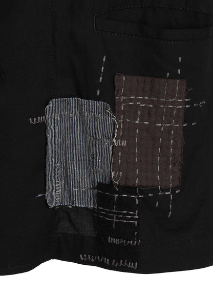 ORGANIC COTTON WASHER ASYMMETRIC SASHIKO EMBROIDERY JACKET