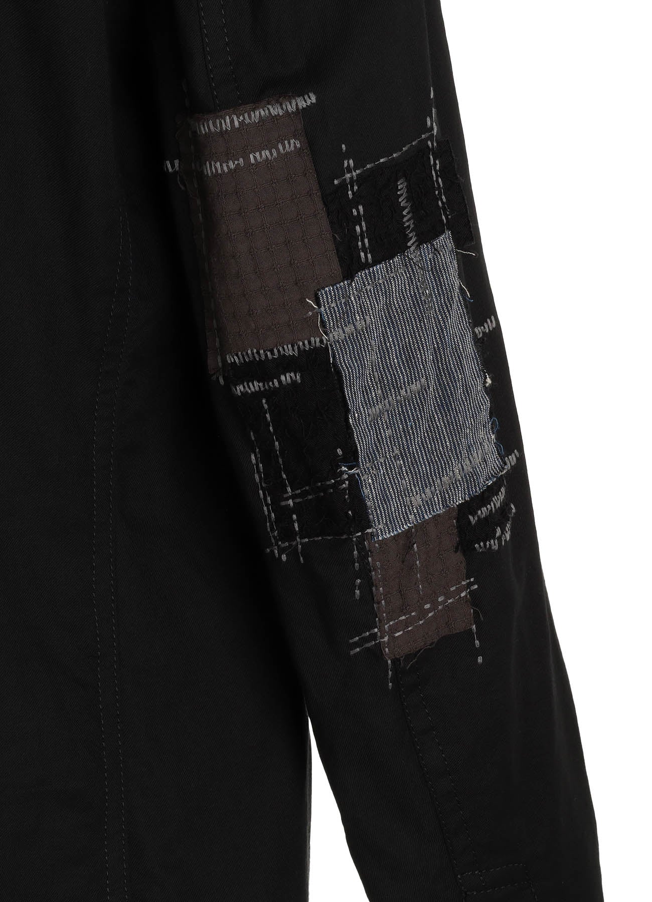 ORGANIC COTTON WASHER ASYMMETRIC SASHIKO EMBROIDERY JACKET