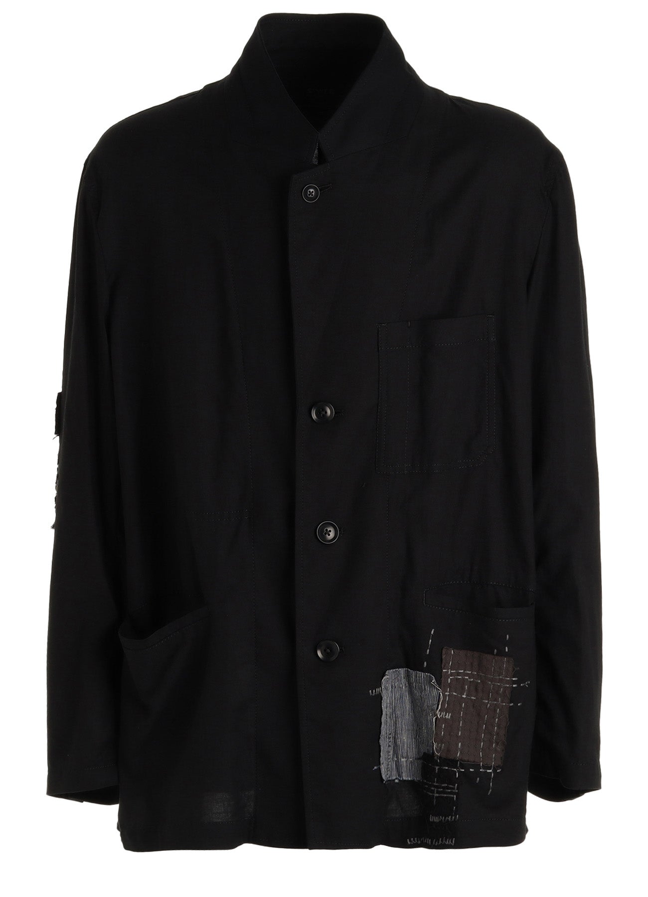 ORGANIC COTTON WASHER ASYMMETRIC SASHIKO EMBROIDERY JACKET