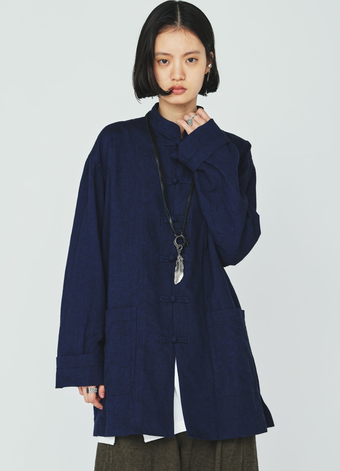 COTTON/LINEN CANVAS SOFRON CHINA SHIRT