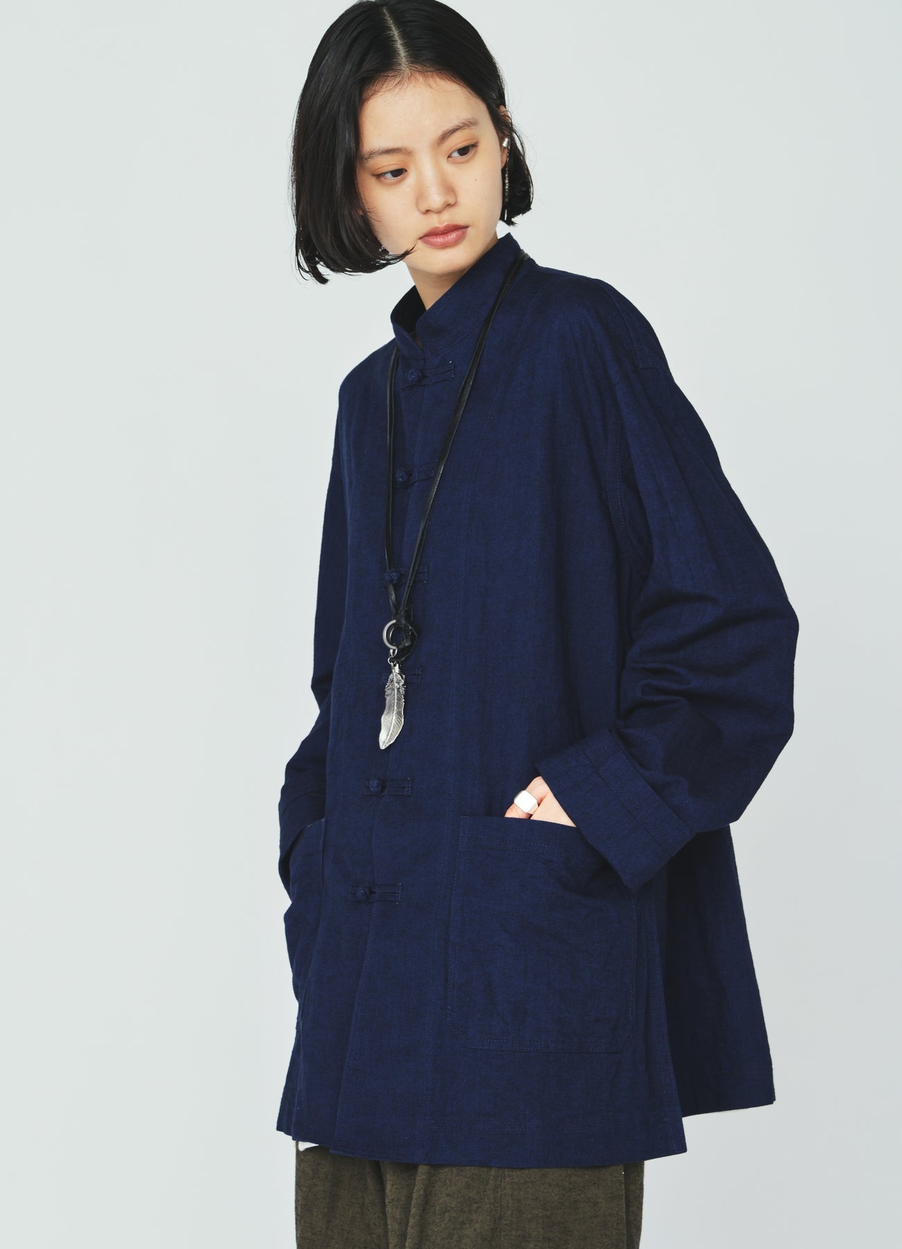 COTTON/LINEN CANVAS SOFRON CHINA SHIRT – THE SHOP YOHJI YAMAMOTO