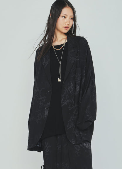 RAYON “Y” LETTER AND SUN‑MOON PRINT RAGLAN JACKET