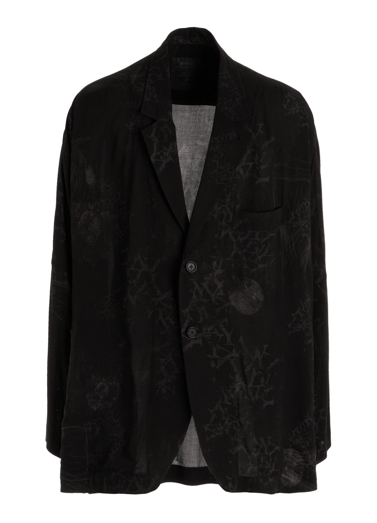 RAYON “Y” LETTER AND SUN‑MOON PRINT RAGLAN JACKET
