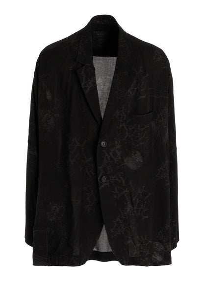 RAYON “Y” LETTER AND SUN‑MOON PRINT RAGLAN JACKET