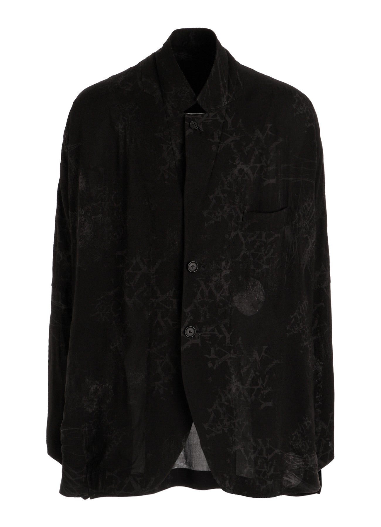 RAYON “Y” LETTER AND SUN‑MOON PRINT RAGLAN JACKET
