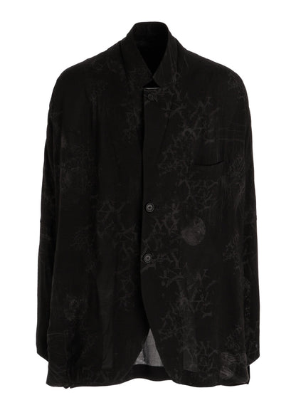 RAYON “Y” LETTER AND SUN‑MOON PRINT RAGLAN JACKET