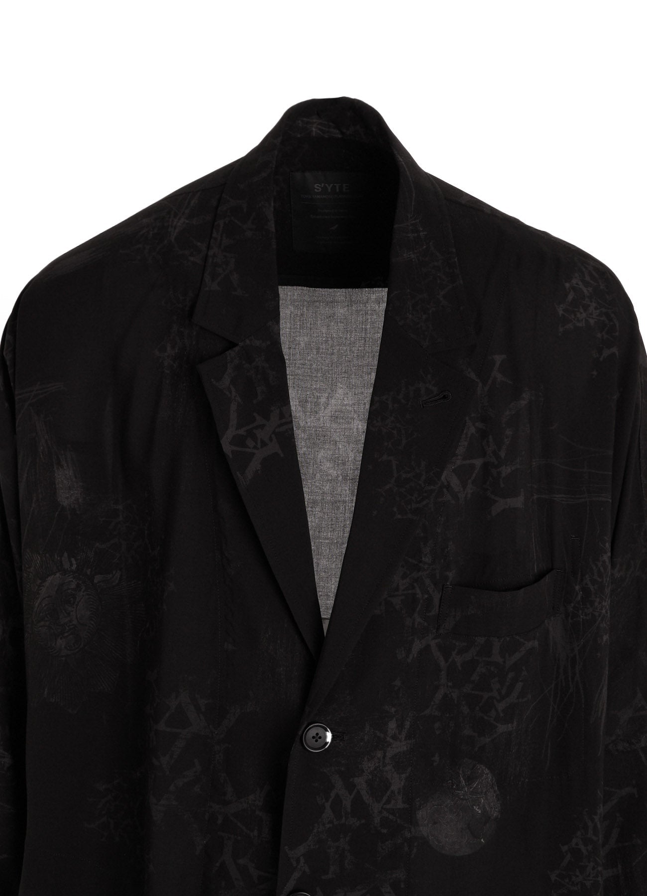 RAYON “Y” LETTER AND SUN‑MOON PRINT RAGLAN JACKET