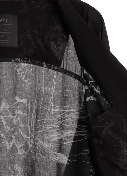 RAYON “Y” LETTER AND SUN‑MOON PRINT RAGLAN JACKET