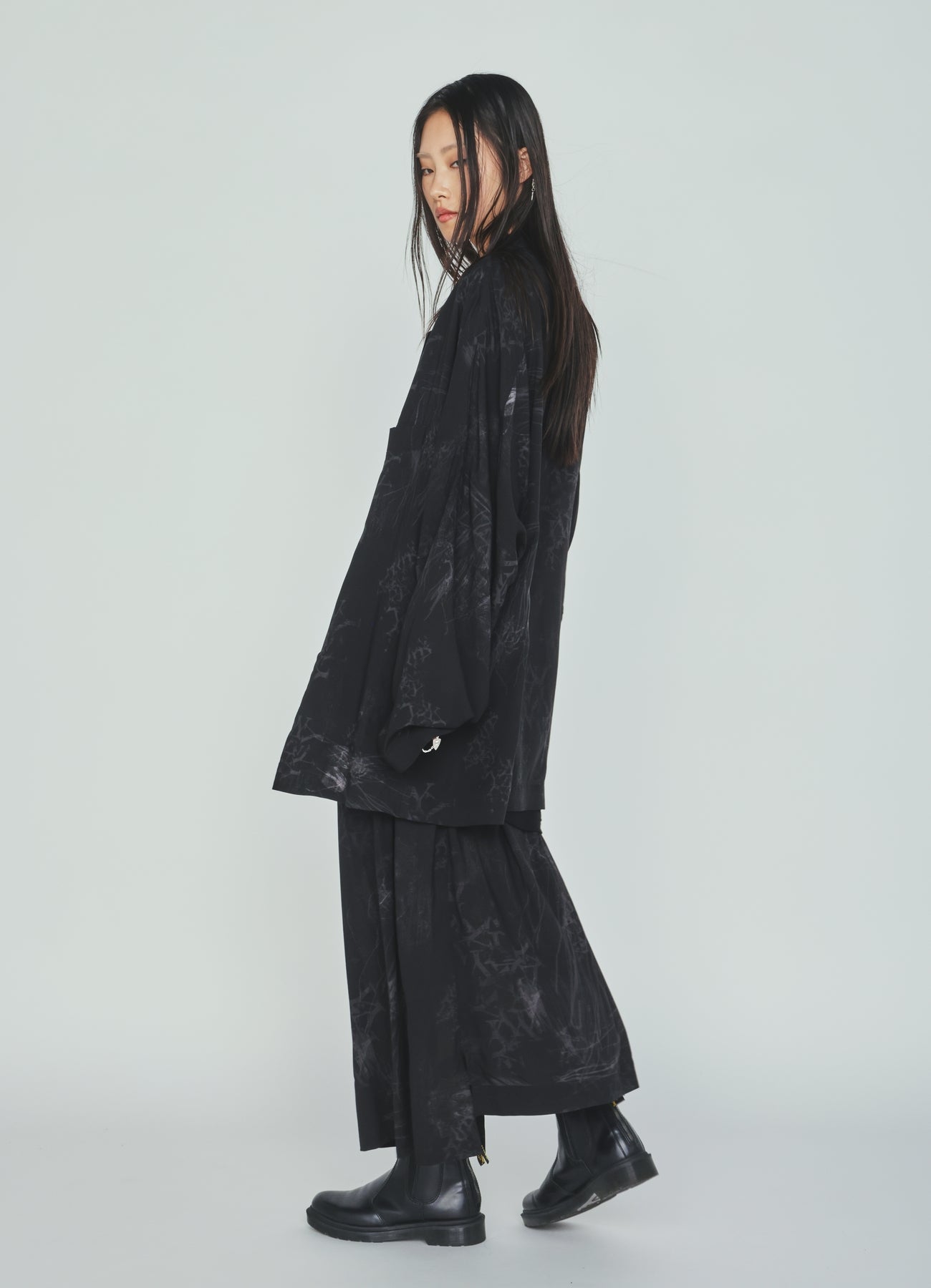RAYON “Y” LETTER AND SUN‑MOON PRINT RAGLAN JACKET