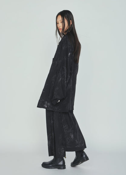 RAYON “Y” LETTER AND SUN‑MOON PRINT RAGLAN JACKET