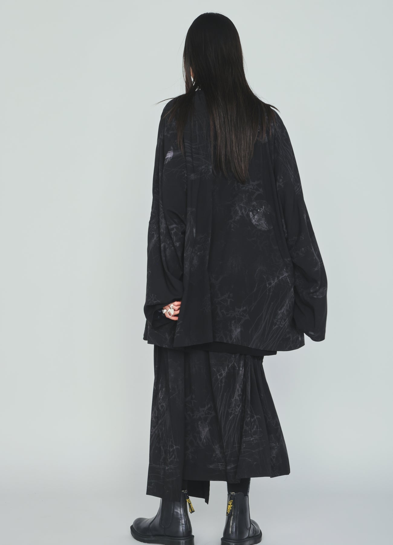 RAYON “Y” LETTER AND SUN‑MOON PRINT RAGLAN JACKET