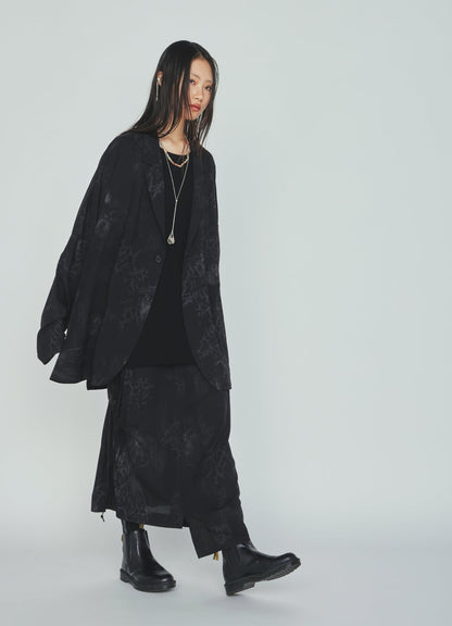 RAYON “Y” LETTER AND SUN‑MOON PRINT RAGLAN JACKET