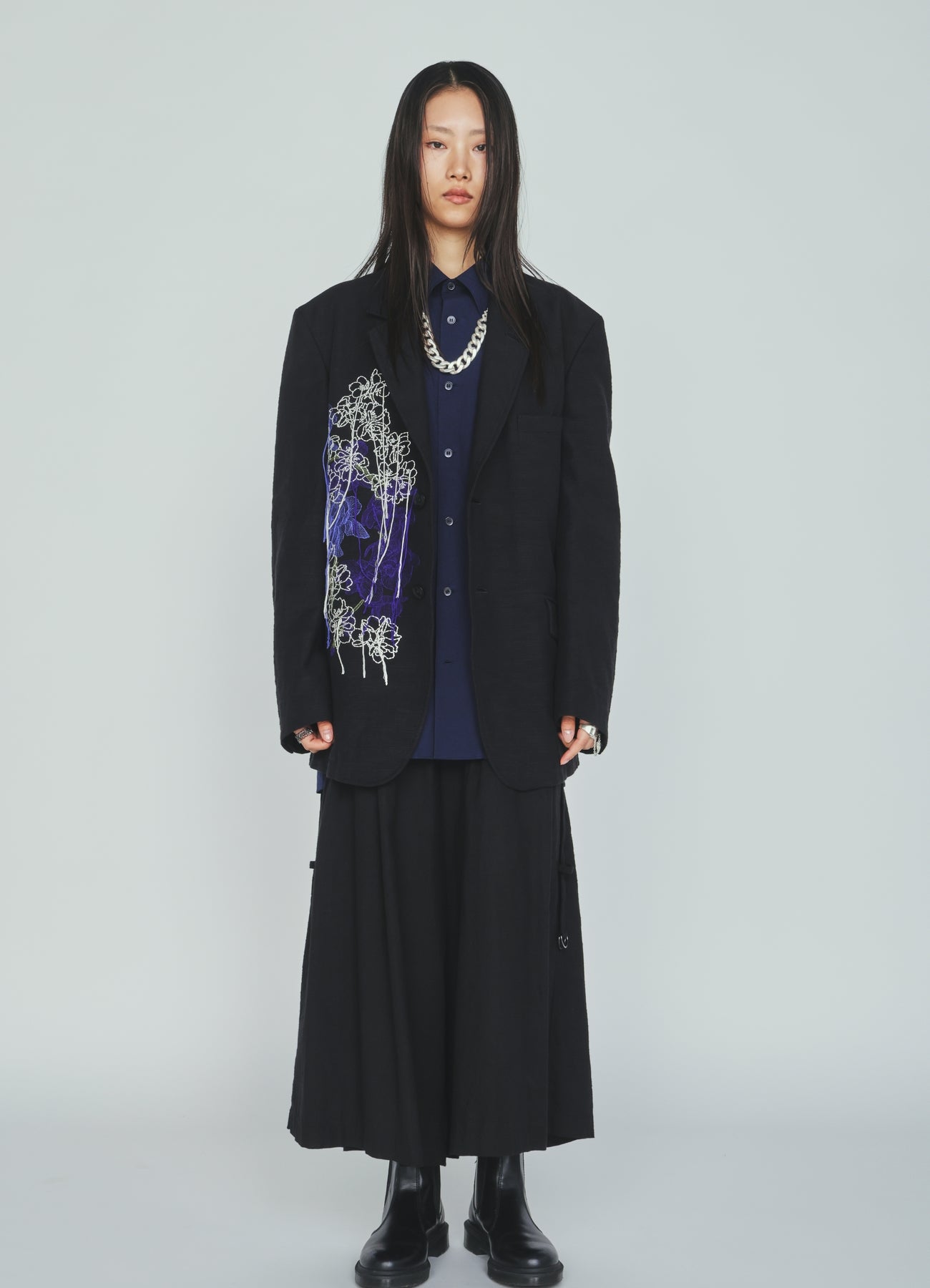 COTTON/LINEN FLOWER EMBROIDERY JACKET – THE SHOP YOHJI YAMAMOTO