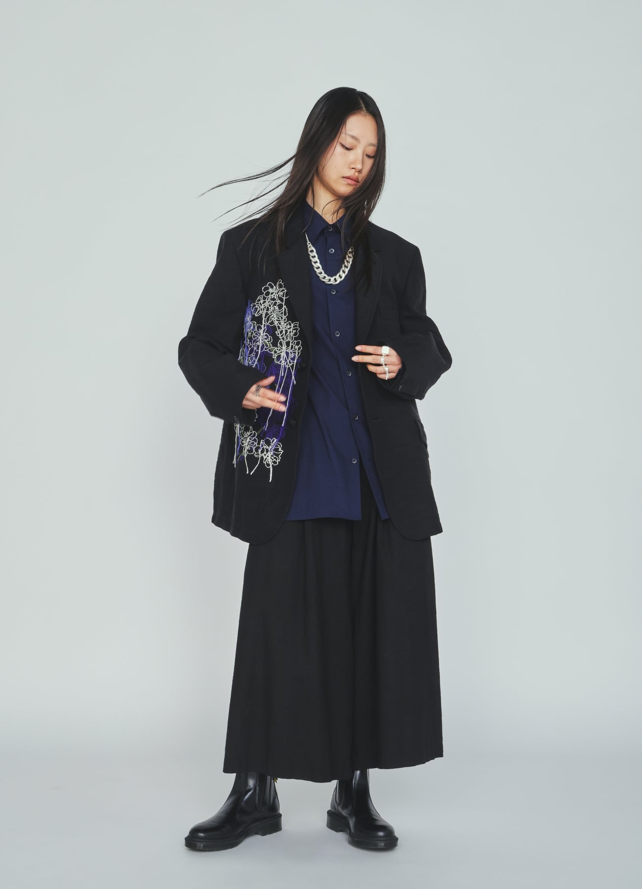 COTTON/LINEN FLOWER EMBROIDERY JACKET – THE SHOP YOHJI YAMAMOTO