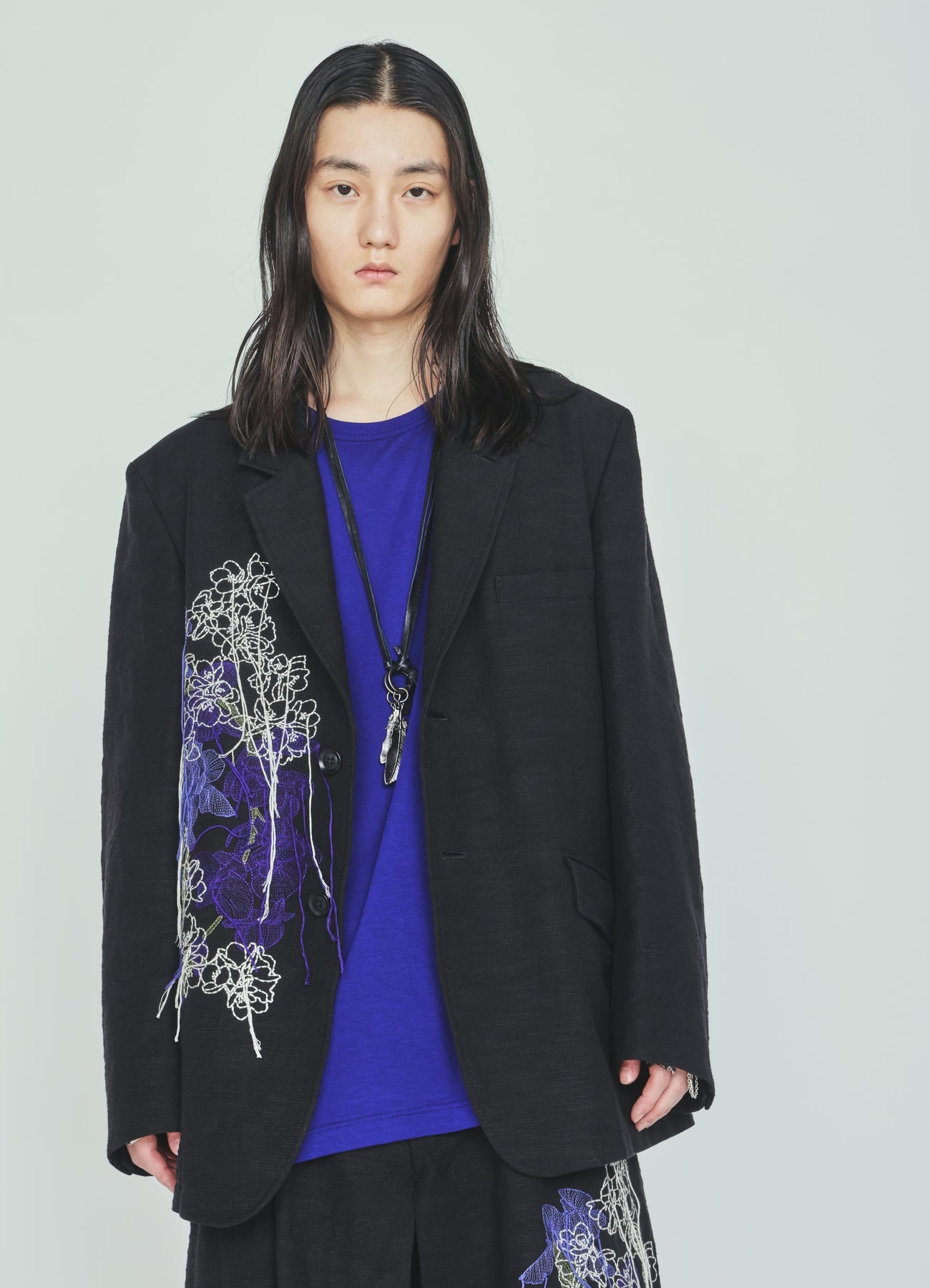 COTTON/LINEN FLOWER EMBROIDERY JACKET – THE SHOP YOHJI YAMAMOTO