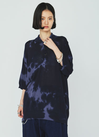 CHUSEN-DYED COMPACT TWIST POLO SHIRT