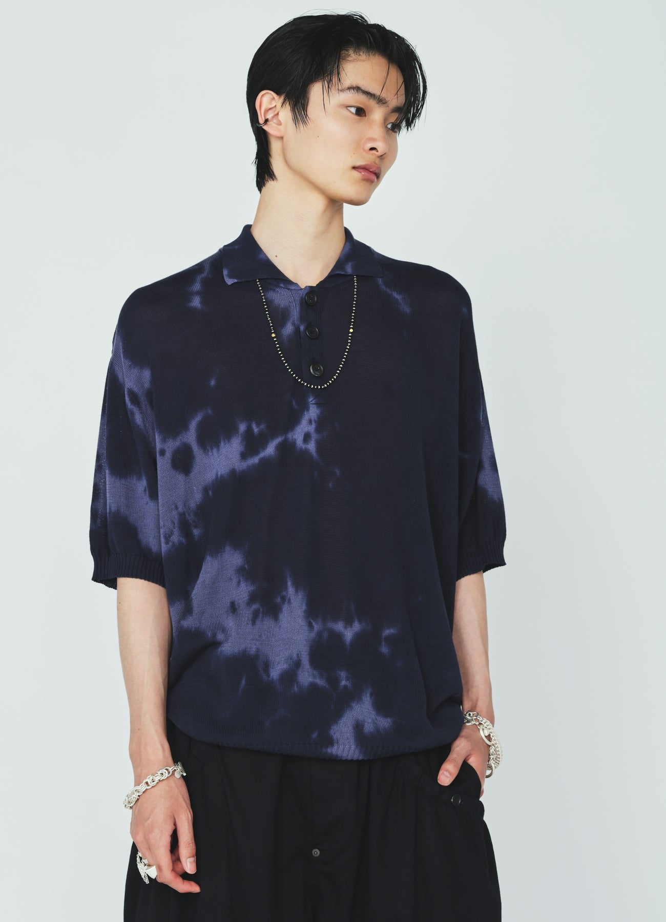 CHUSEN-DYED COMPACT TWIST POLO SHIRT