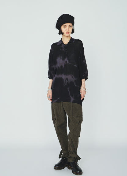 CHUSEN-DYED COMPACT TWIST POLO SHIRT