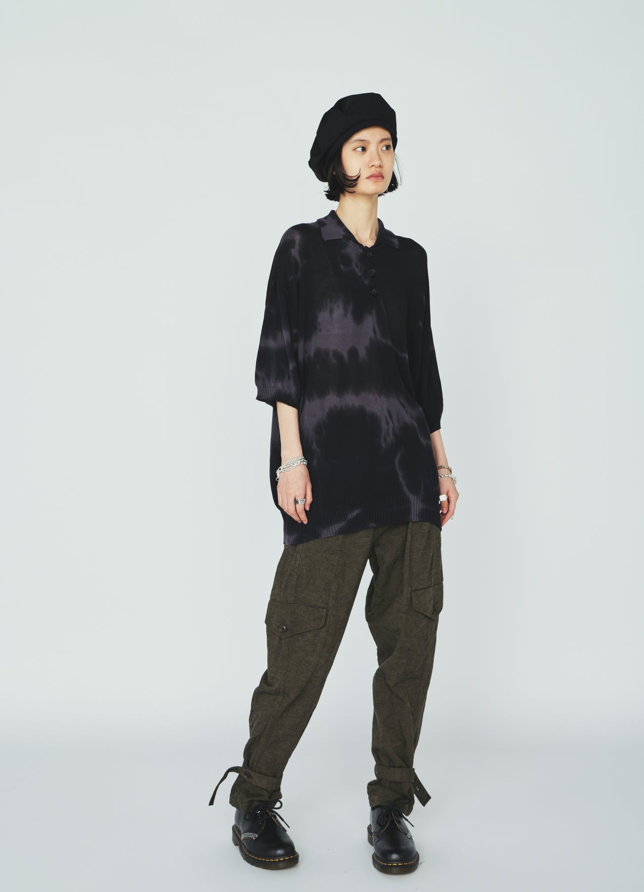CHUSEN-DYED COMPACT TWIST POLO SHIRT
