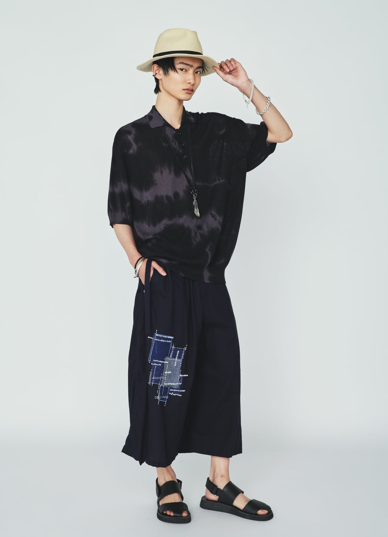 CHUSEN-DYED COMPACT TWIST POLO SHIRT