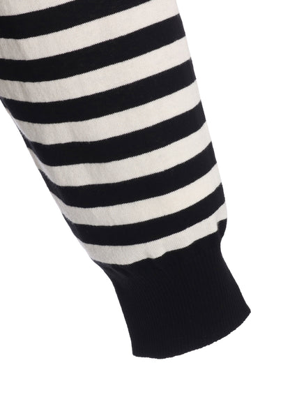 COTTON HIGH-TWIST INTARSIA BORDER PULLOVER