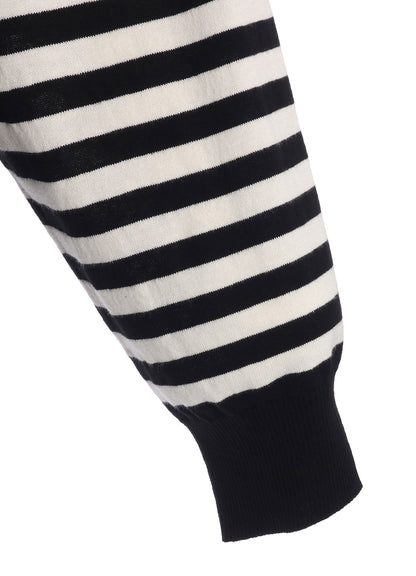 COTTON HIGH-TWIST INTARSIA BORDER CARDIGAN