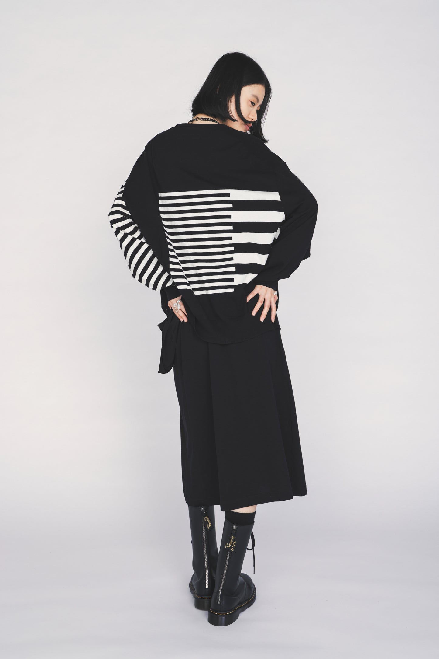 COTTON HIGH-TWIST INTARSIA BORDER CARDIGAN