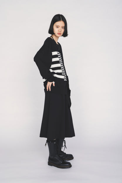 COTTON HIGH-TWIST INTARSIA BORDER CARDIGAN