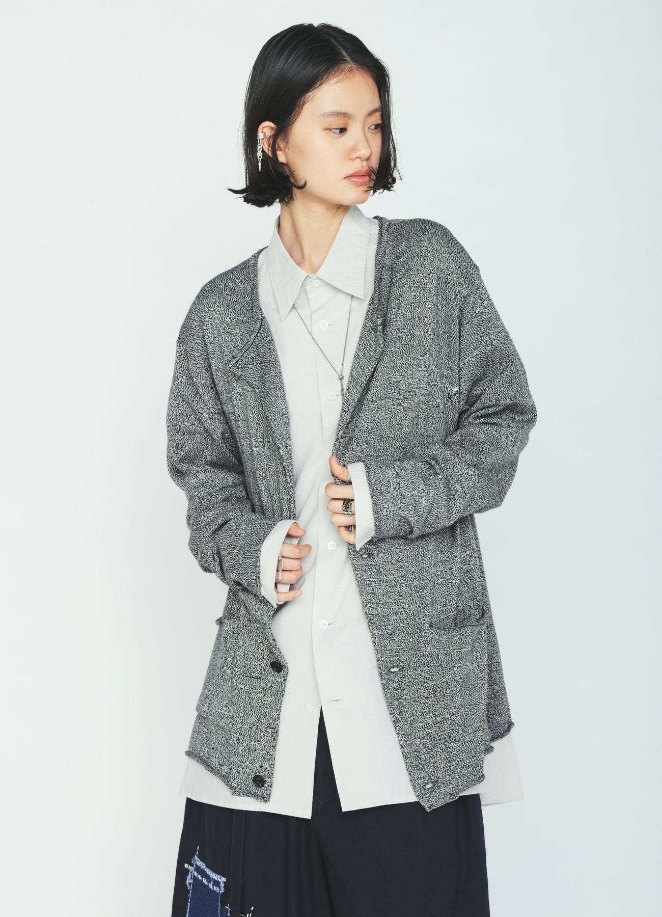 COTTON SUVIN GOLD KNIT CARDIGAN