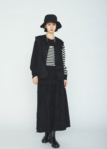 COTTON BOTANICAL SHEER JACQUARD CULOTTE PANTS