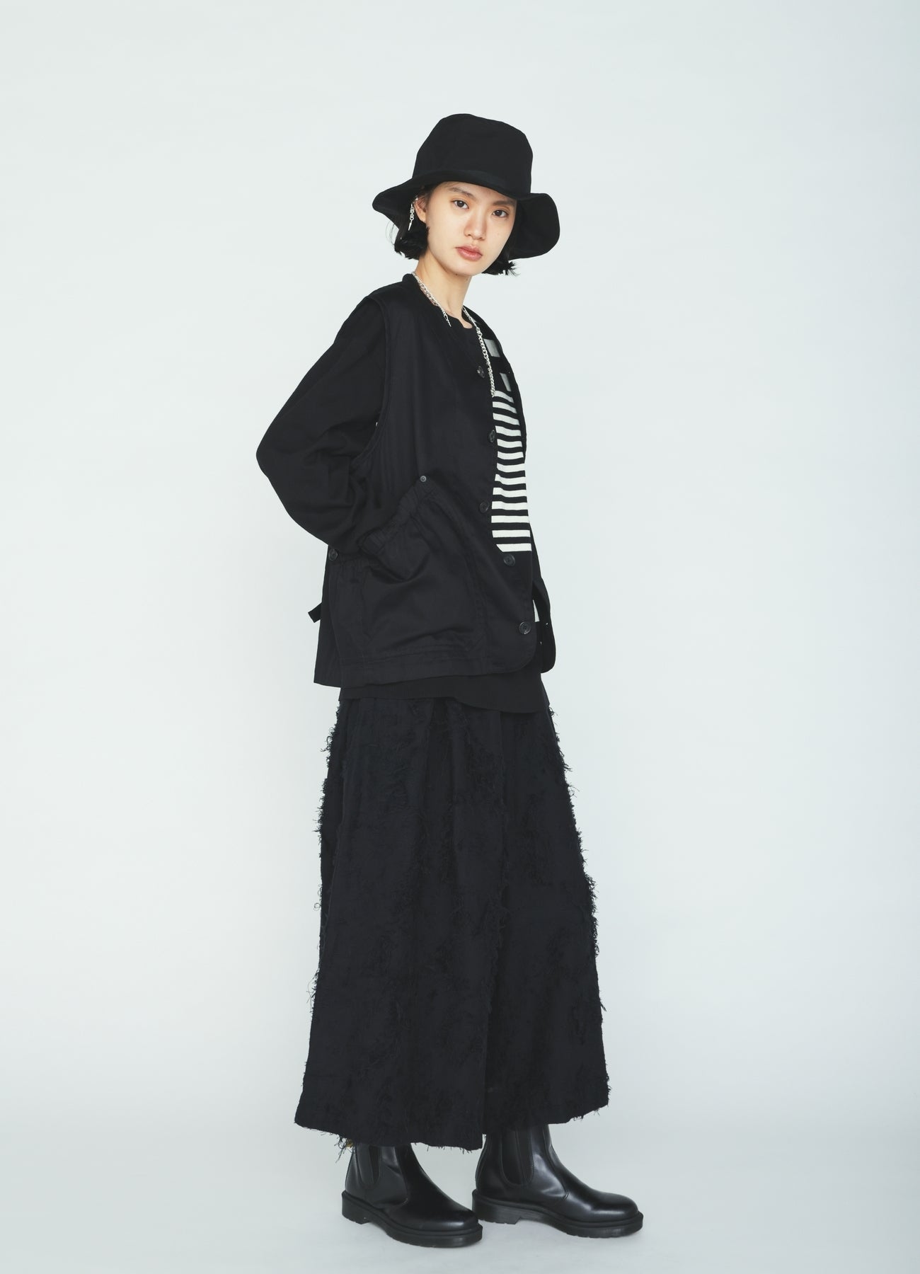 COTTON BOTANICAL SHEER JACQUARD CULOTTE PANTS