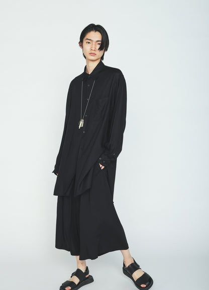 RAYON TWILL SKULL EMBROIDERY CULOTTE PANTS