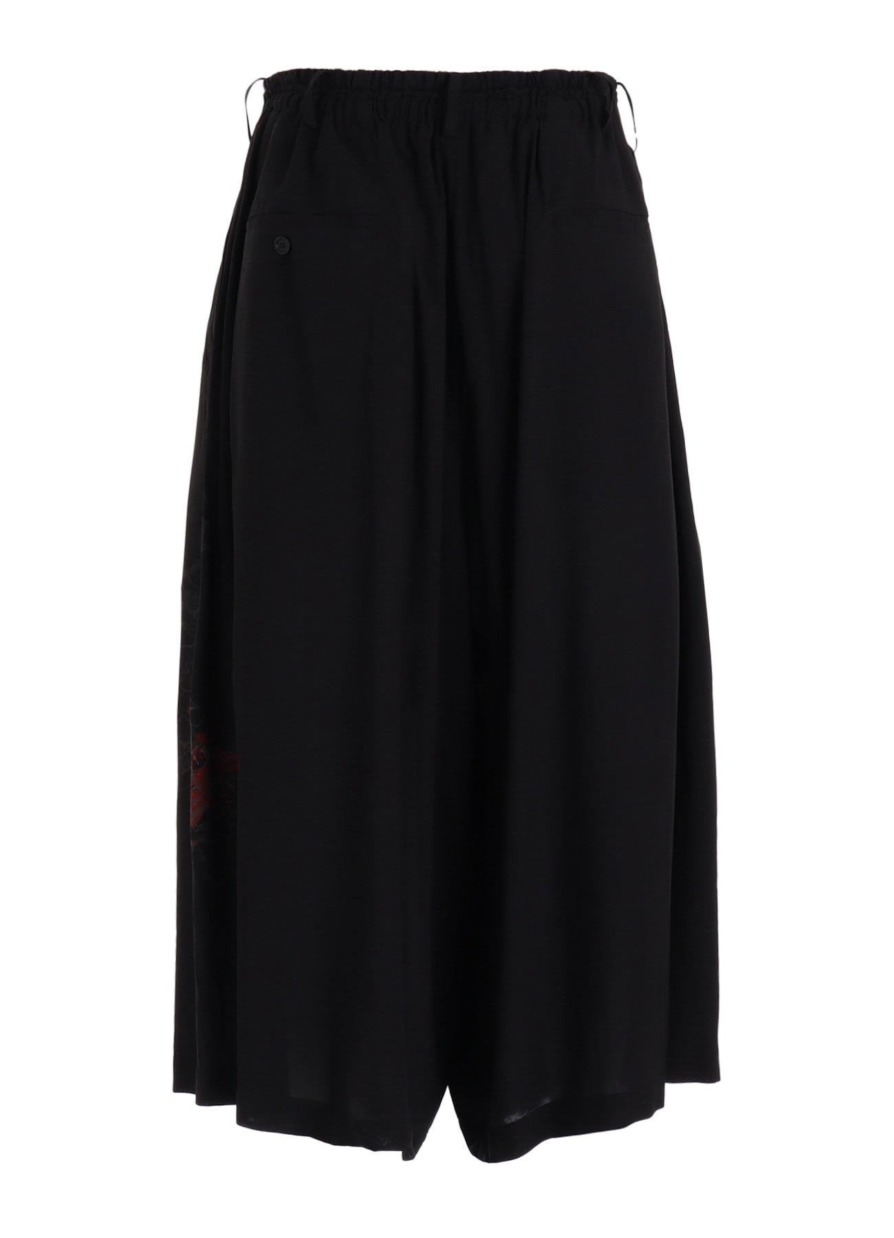 RAYON “Y” LETTER AND RED FLOWER PRINT CULOTTE PANTS