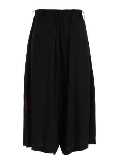 RAYON “Y” LETTER AND RED FLOWER PRINT CULOTTE PANTS