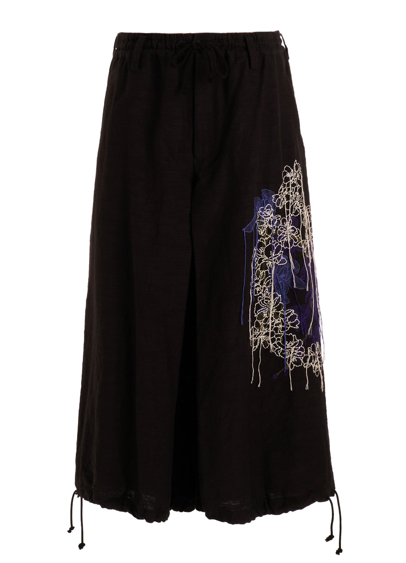 COTTON/LINEN FLOWER EMBROIDERY HAKAMA BALLOON PANTS – THE SHOP