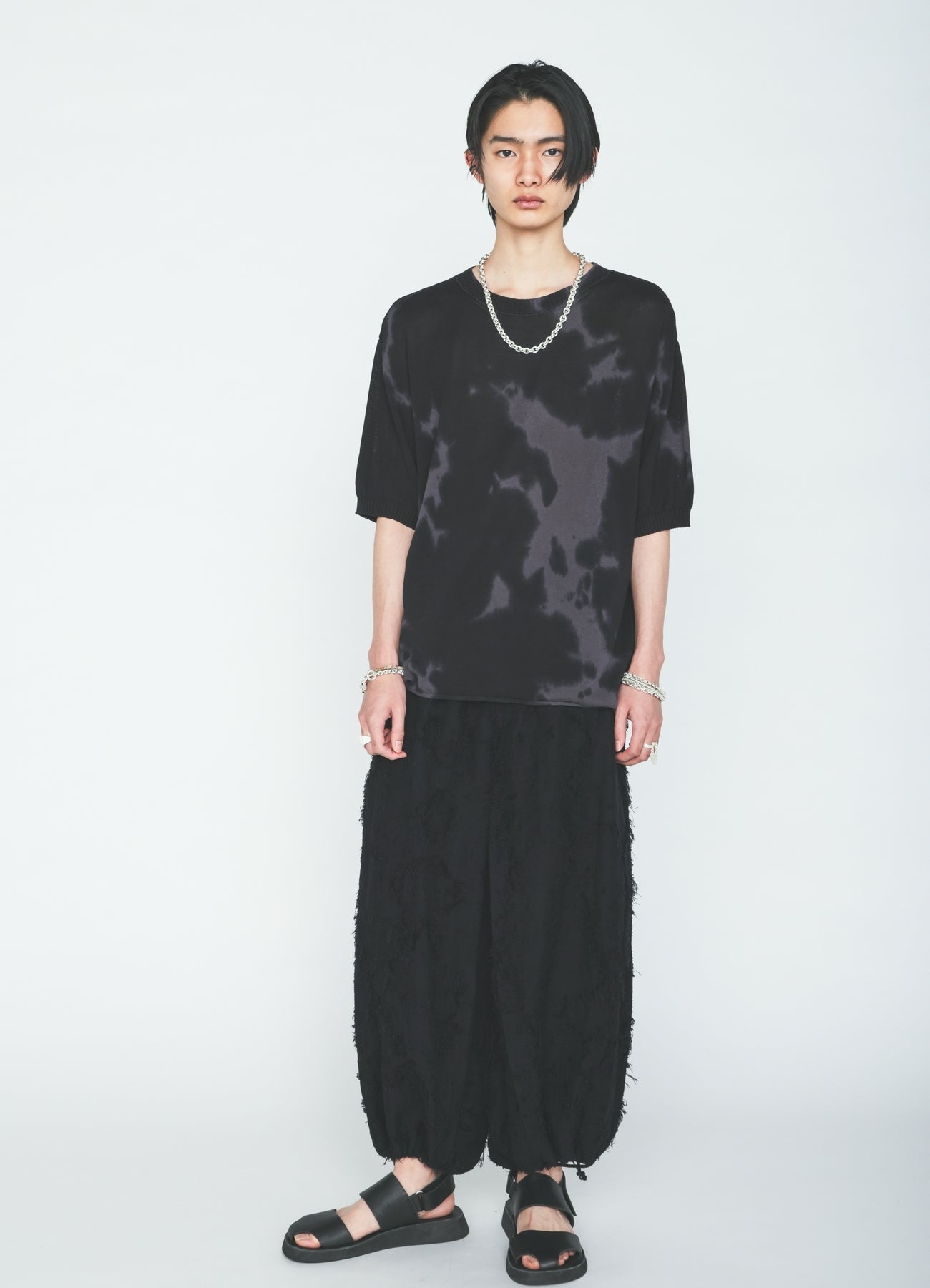 COTTON BOTANICAL SHEER JACQUARD HAKAMA BALLOON PANTS