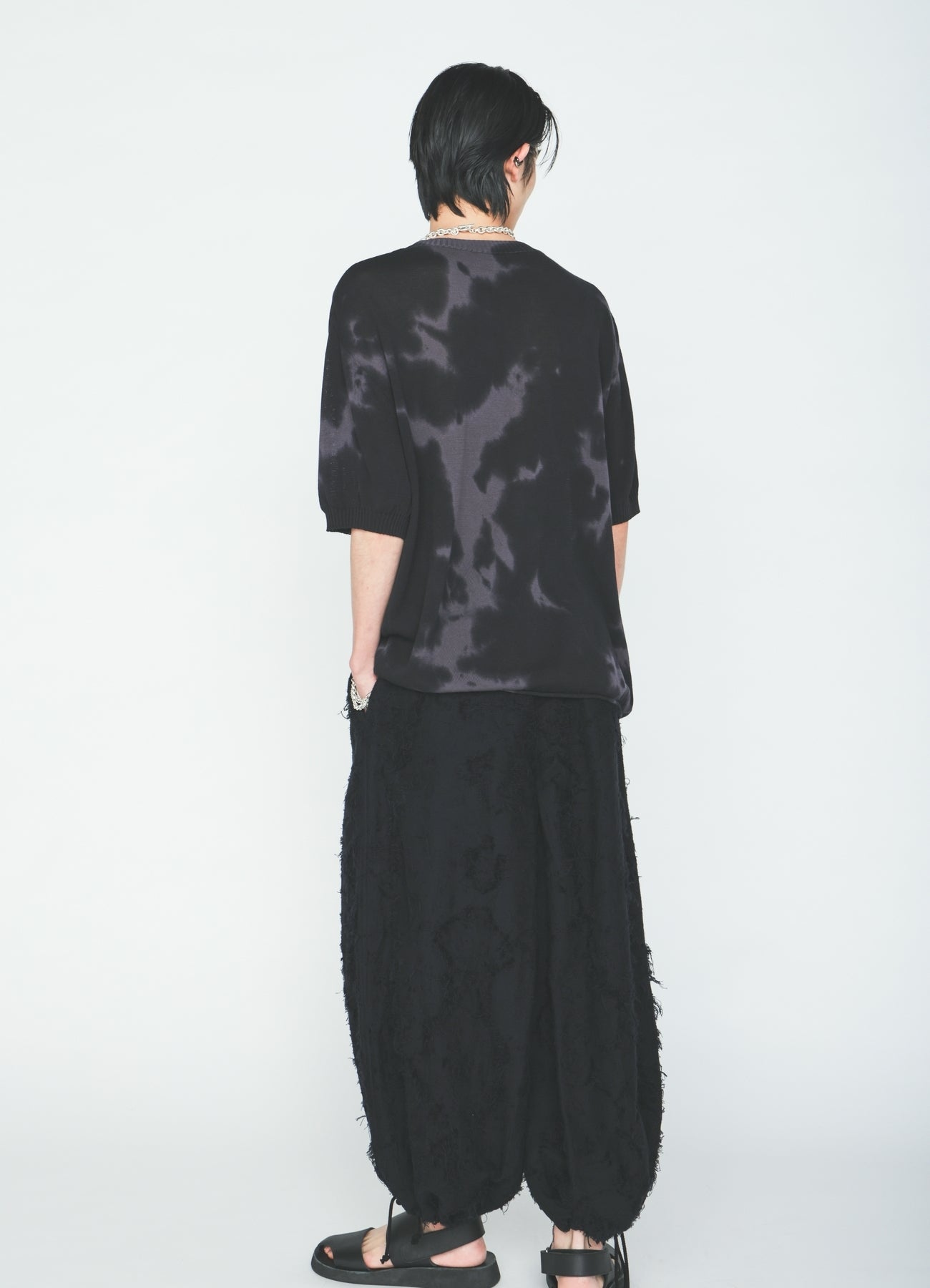 COTTON BOTANICAL SHEER JACQUARD HAKAMA BALLOON PANTS