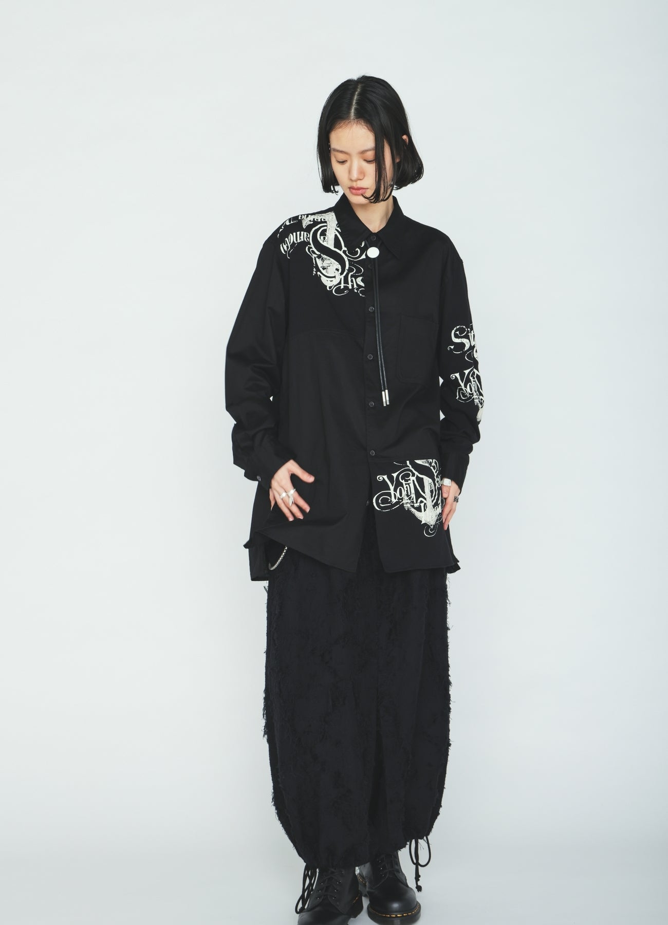COTTON BOTANICAL SHEER JACQUARD HAKAMA BALLOON PANTS