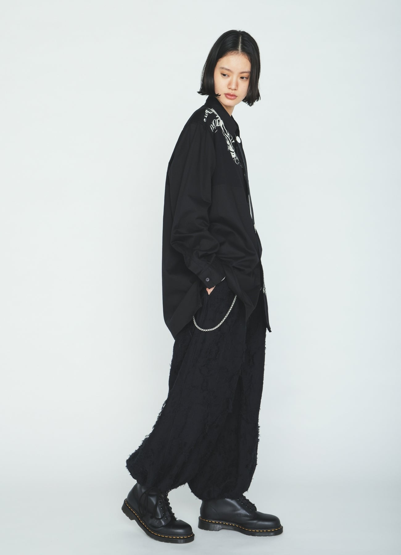 COTTON BOTANICAL SHEER JACQUARD HAKAMA BALLOON PANTS