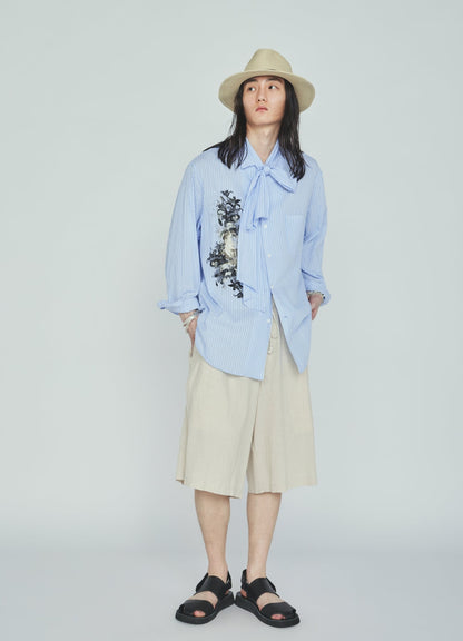Cotton-Linen Poplin HALF PANTS