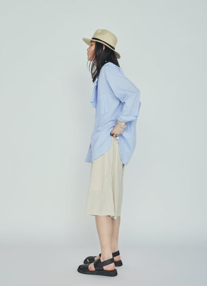 Cotton-Linen Poplin HALF PANTS