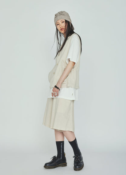 Cotton-Linen Poplin HALF PANTS