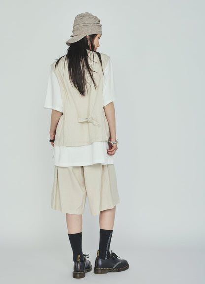 Cotton-Linen Poplin HALF PANTS