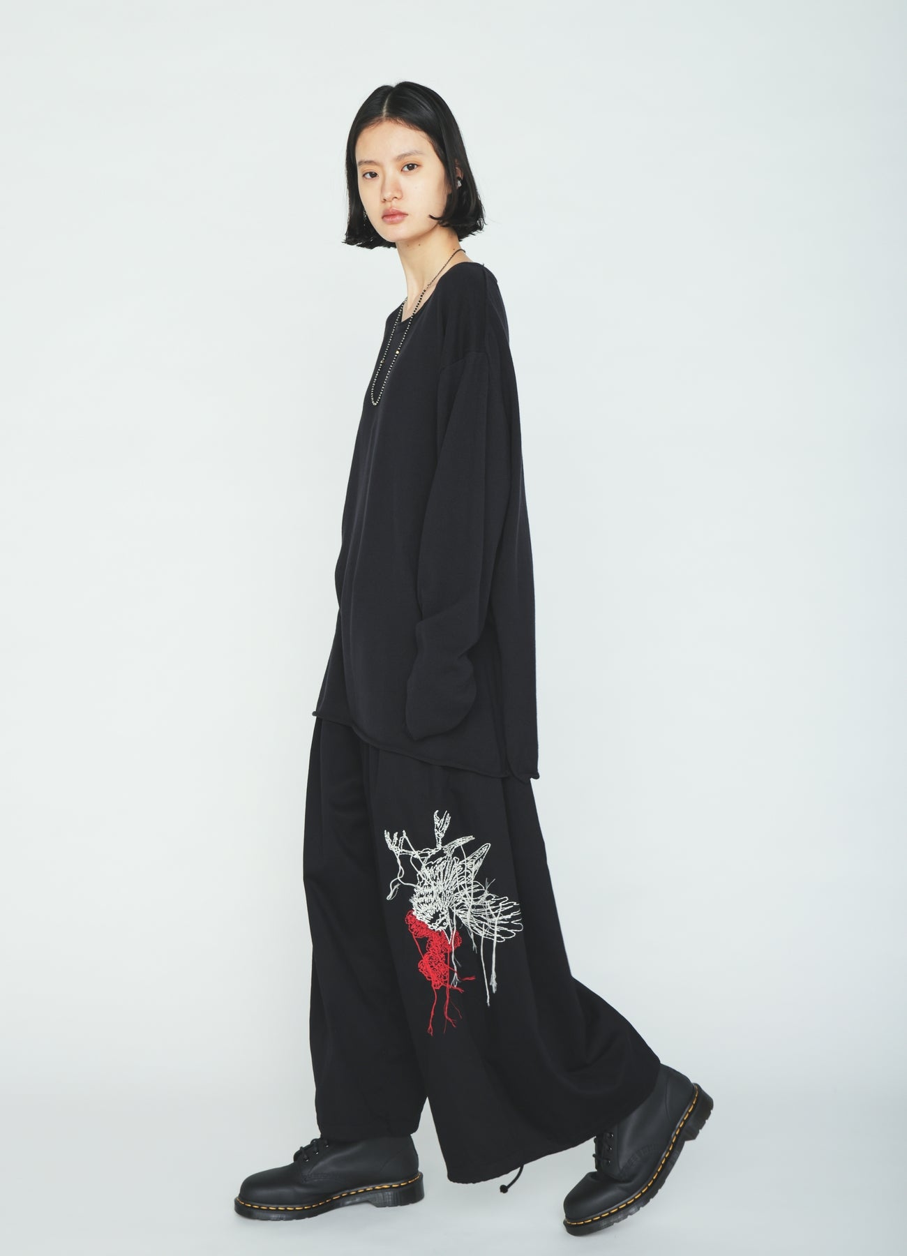 COTTON TWILL EMBROIDERY BALLOON PANTS – THE SHOP YOHJI YAMAMOTO