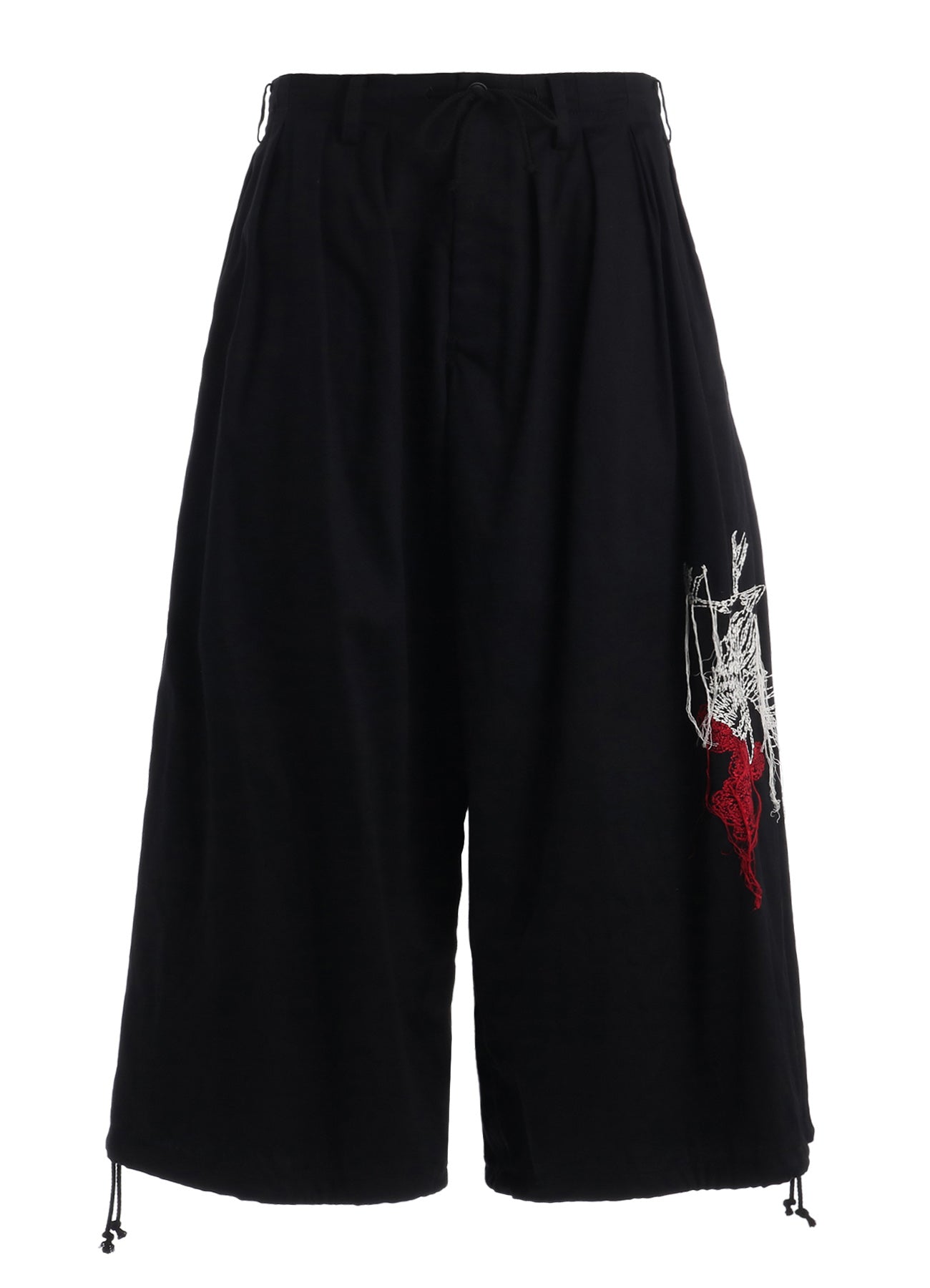 COTTON TWILL EMBROIDERY BALLOON PANTS