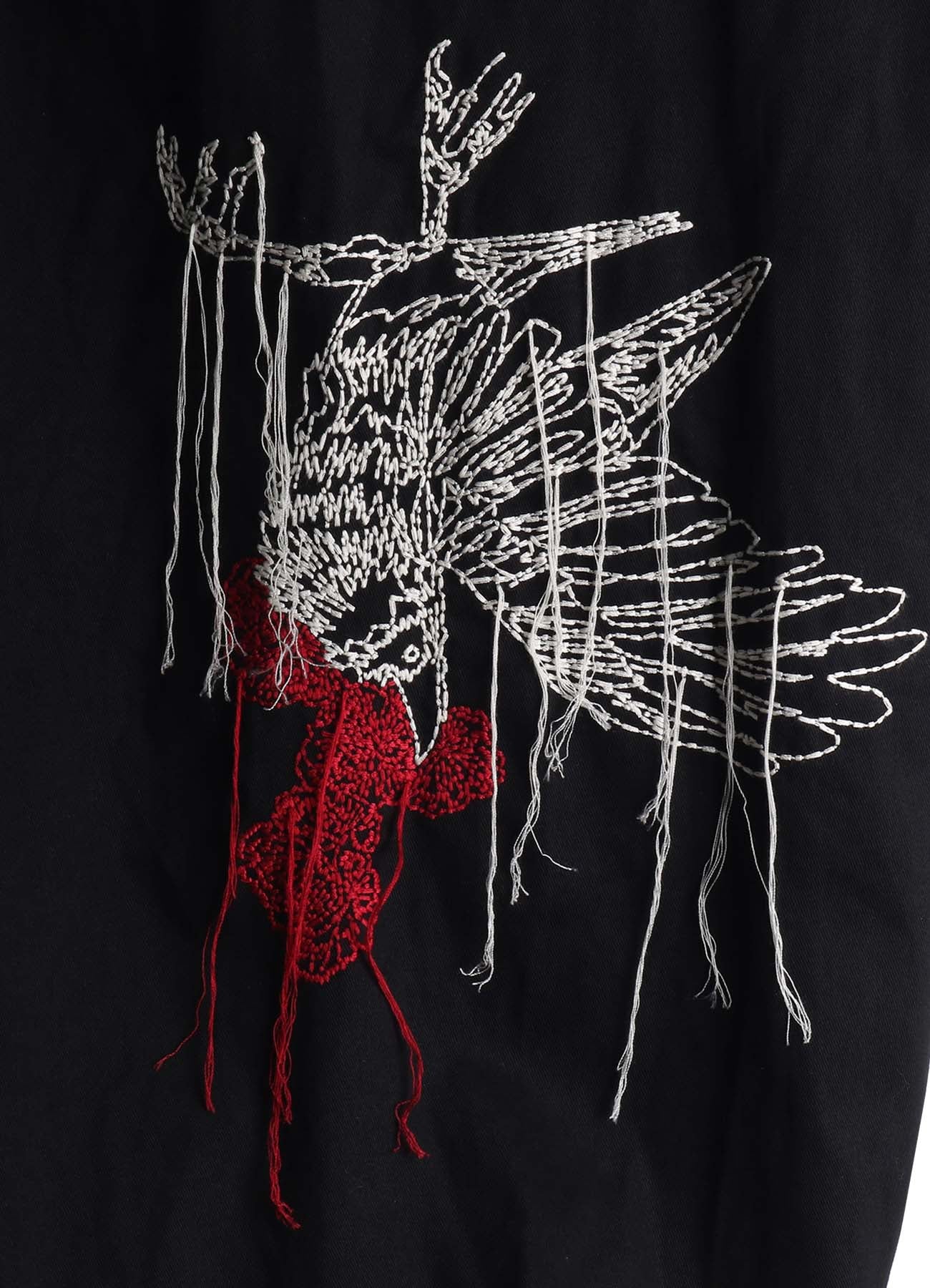 COTTON TWILL EMBROIDERY BALLOON PANTS